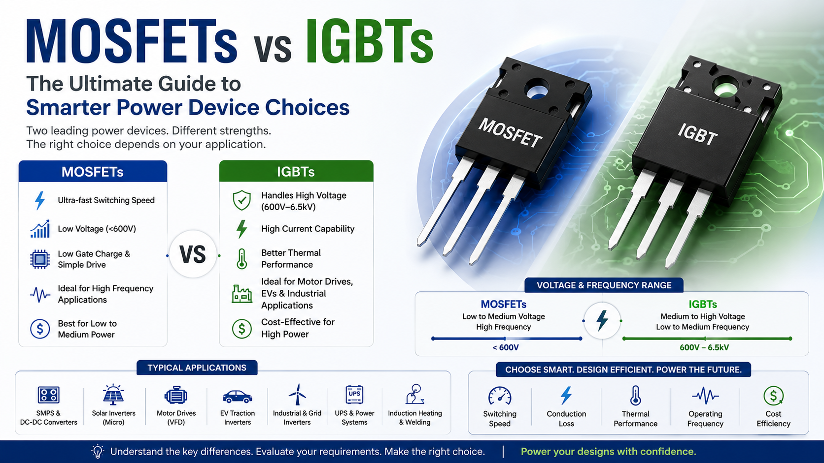 MOSFETs vs IGBTs: The Ultimate Guide to Smarter Power Device Choices